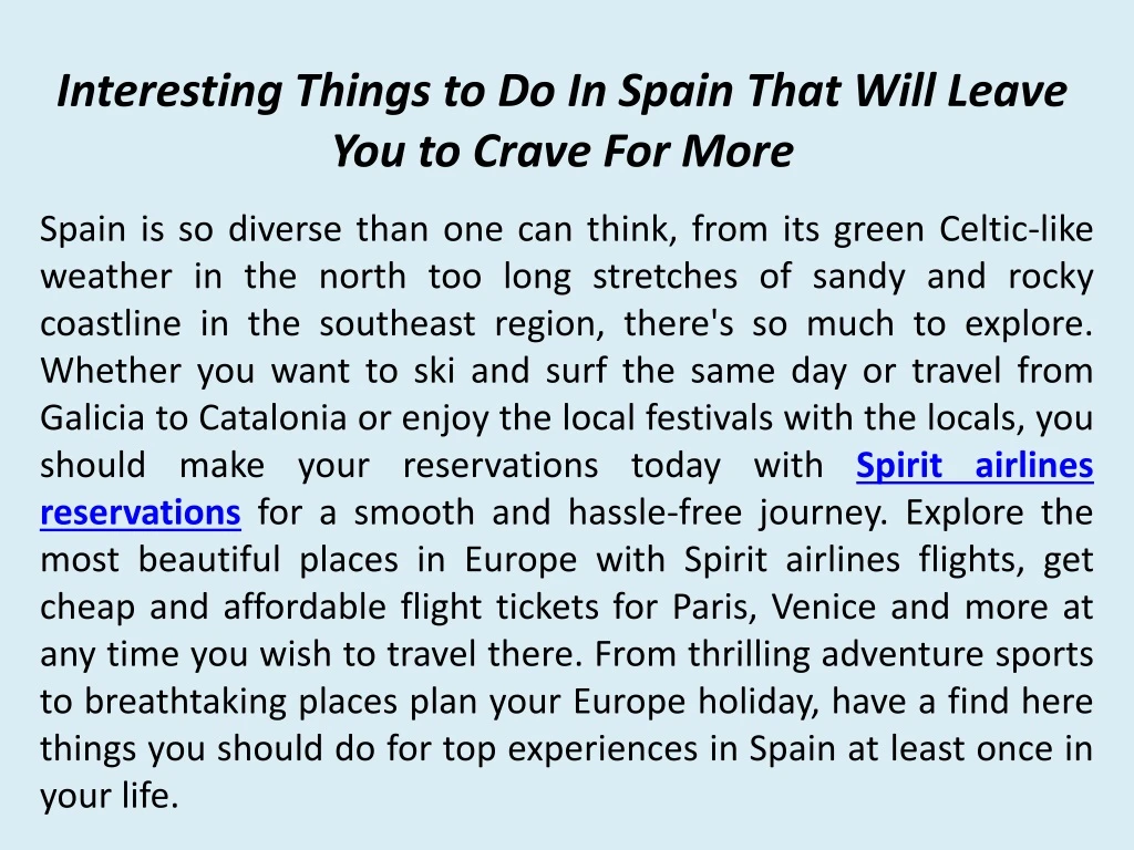 interesting things to do in spain that will leave you to crave for more
