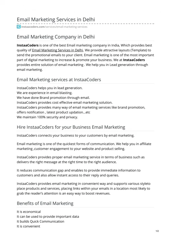 Best Email Marketing Services in Delhi