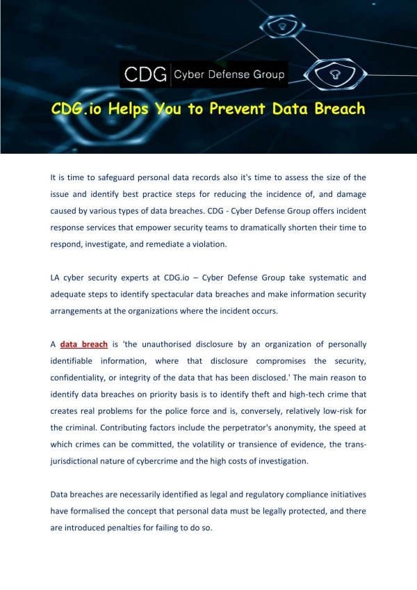 CDG.io Helps You to Prevent Data Breach