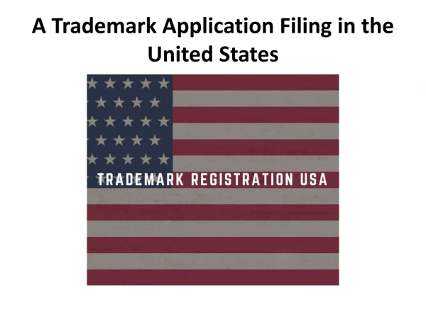 A Trademark Application Filing in the United States