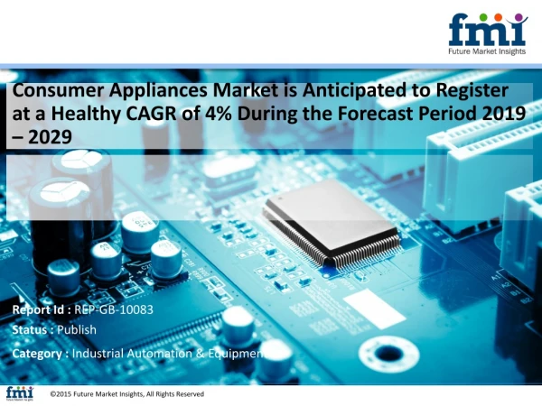 Consumer Appliances Market is Anticipated to Register at a Healthy CAGR of 4% During the Forecast Period 2019 – 2029