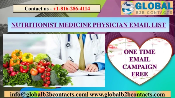 NUTRITIONIST MEDICINE PHYSICIAN EMAIL LIST