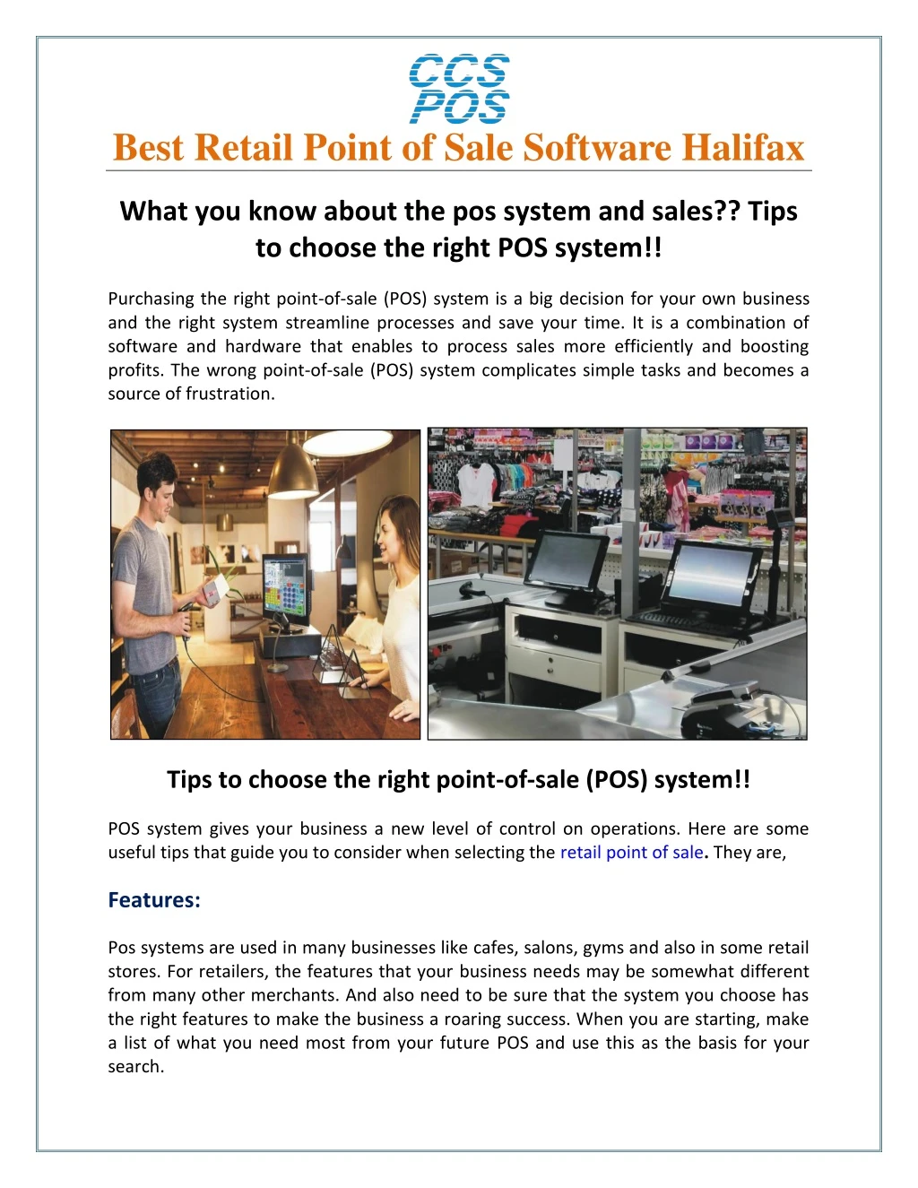 best retail point of sale software halifax