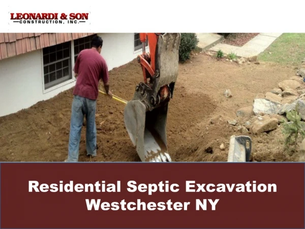 Residential Septic Excavation Westchester NY