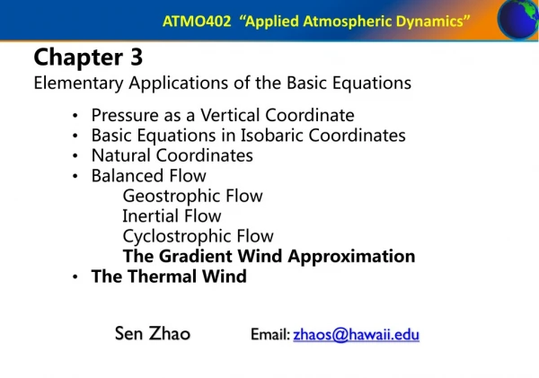 UHM Course ATMO402 - Ch3 - Gradient Wind Approximation & Thermal Wind
