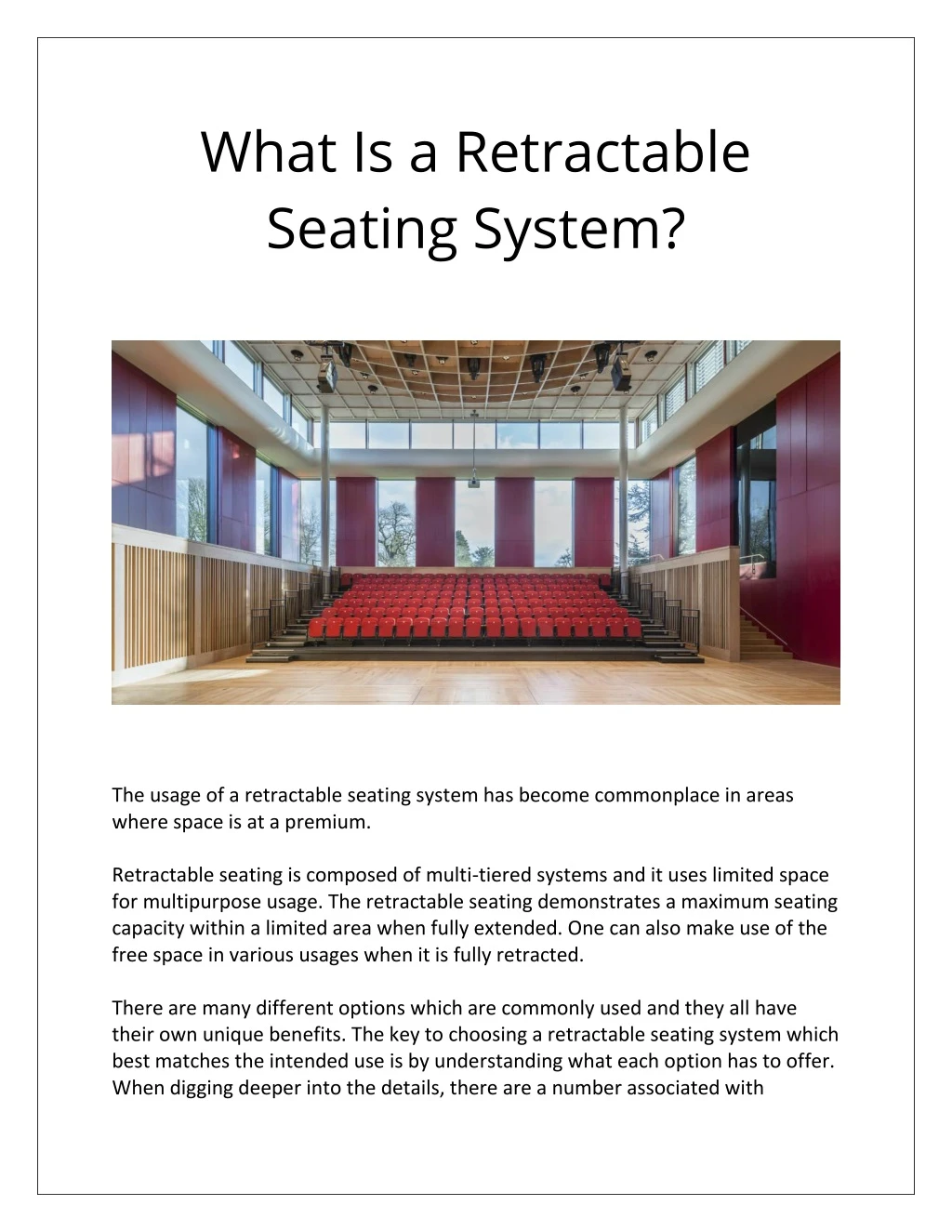 what is a retractable seating system