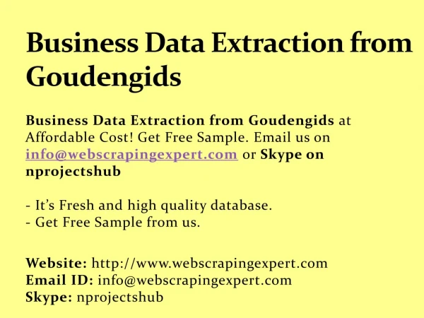 Business Data Extraction from Goudengids