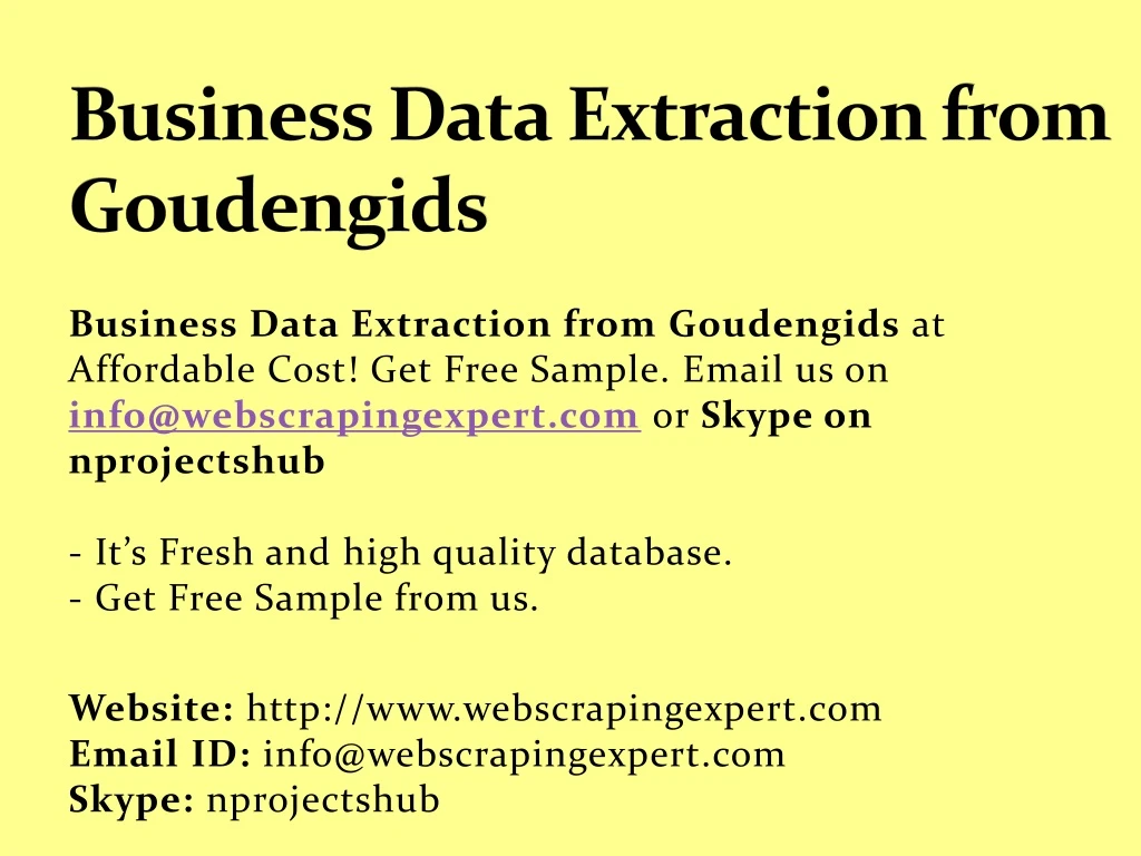 business data extraction from goudengids