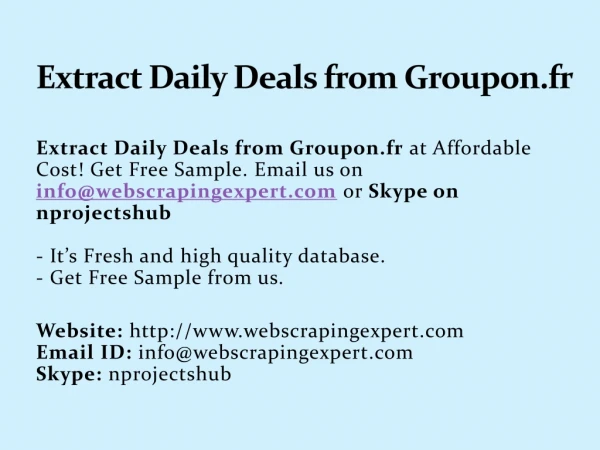 Extract Daily Deals from Groupon.fr
