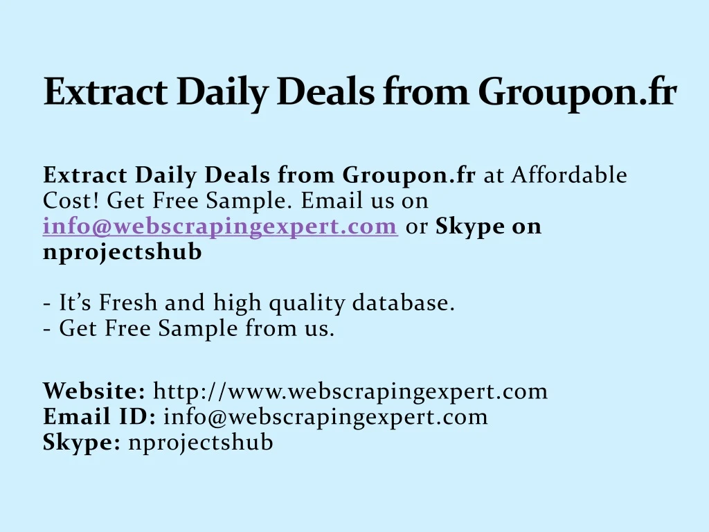 extract daily deals from groupon fr