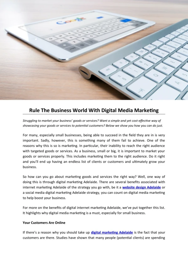 Rule The Business World With Digital Media Marketing