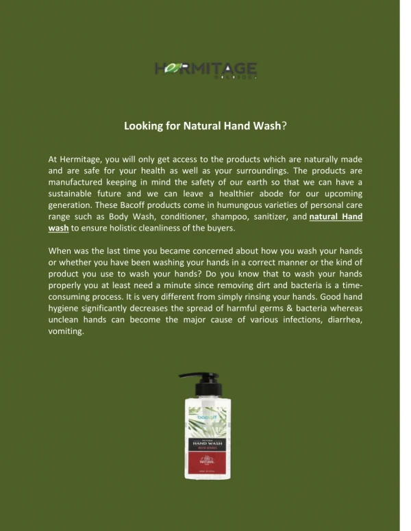 Looking for Natural Hand Wash?