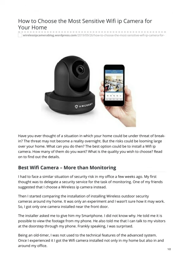 Wireless ip camera