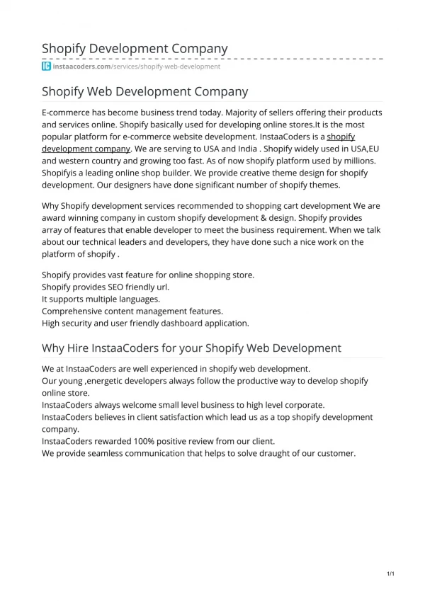 Best Shopify Web Development Company