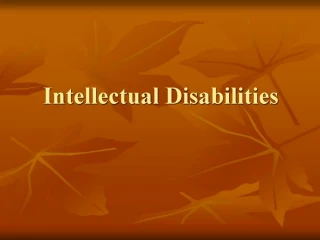 Intellectual Disabilities