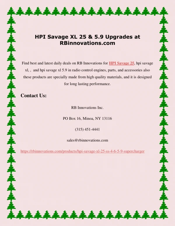 HPI Savage XL 25 & 5.9 Upgrades at RBinnovations.com
