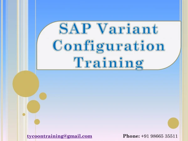 SAP Variant Configuration Training | SAP VC Training - TT