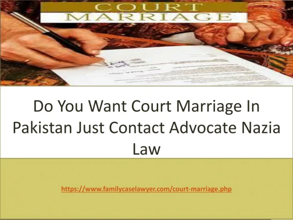 Legal process Of Court Marriage In Pakistan 2019