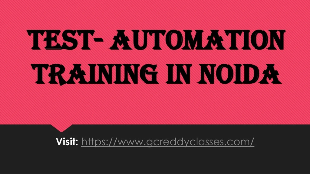 test automation training in noida