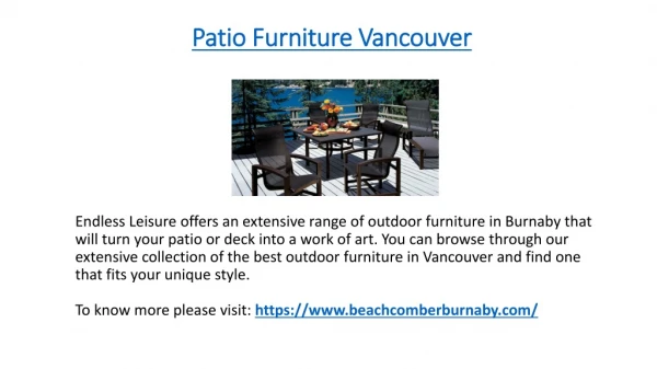 Patio Furniture Vancouver