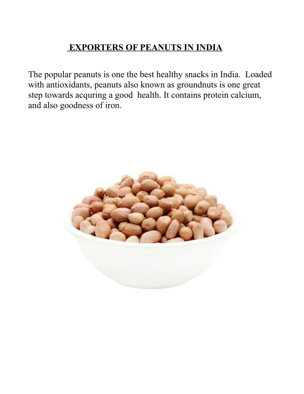 exporters of peanuts in india