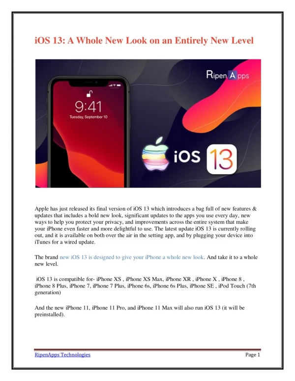 iOS 13: A Whole New Look on an Entirely New Level