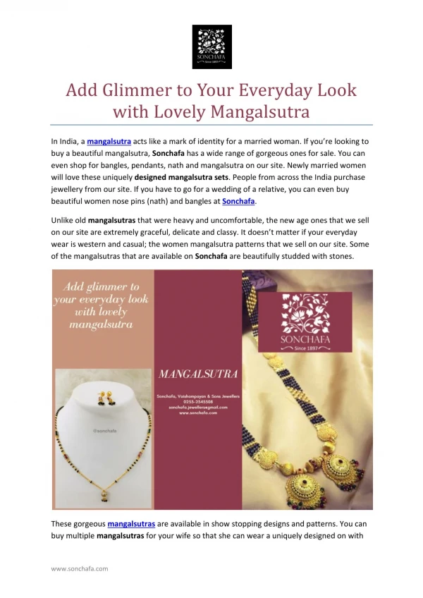 Add Glimmer to Your Everyday Look with Lovely Mangalsutra