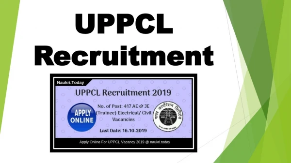 UPPCL Recruitment 2019 Apply UPPCL 417 AE & JE (Trainee) Posts