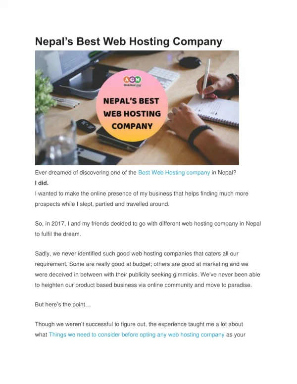 Nepal’s Best Web Hosting Company
