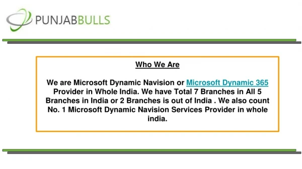 Microsoft Dynamics Navision - Punjab Bulls Technology Pvt Ltd