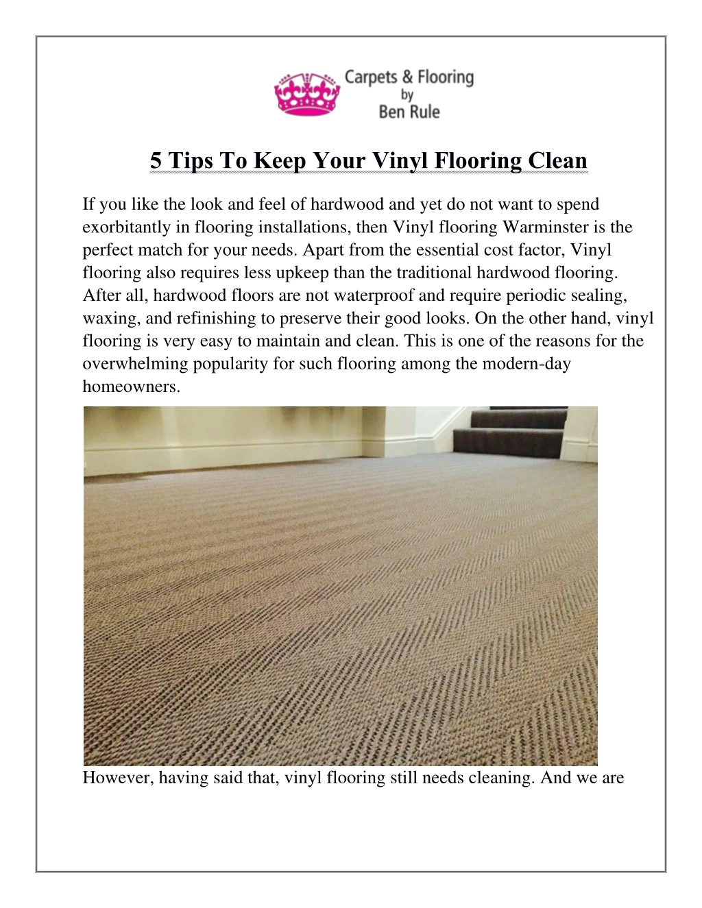 5 tips to keep your vinyl flooring clean