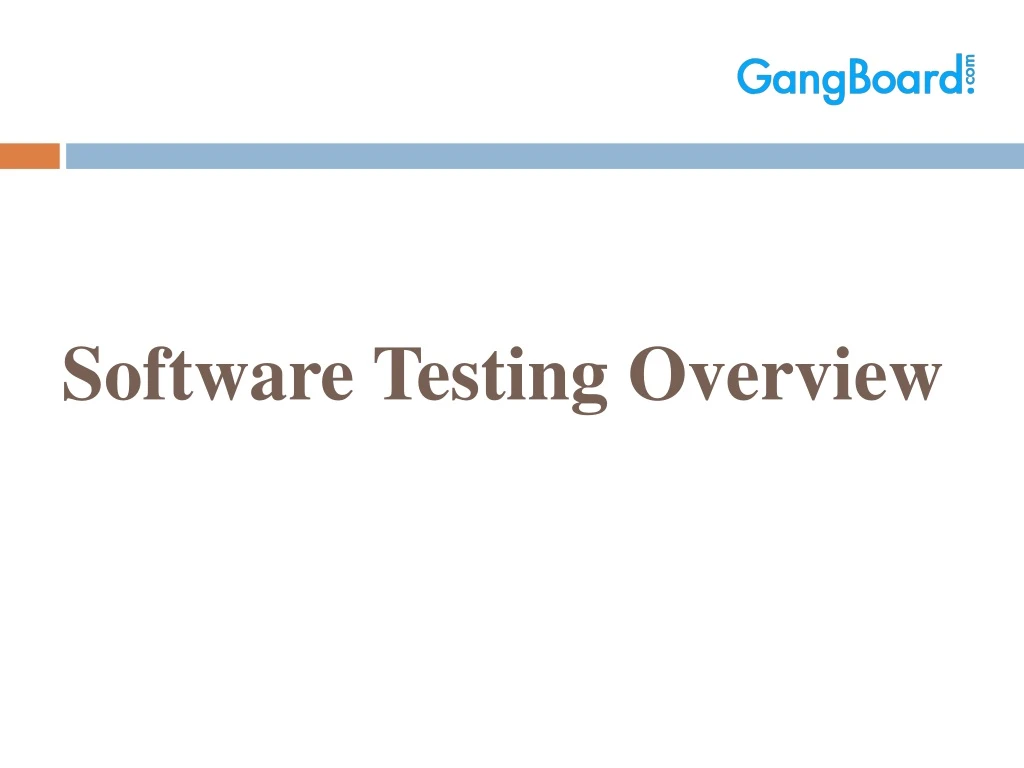 software testing overview