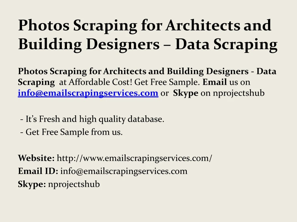 photos scraping for architects and building designers data scraping