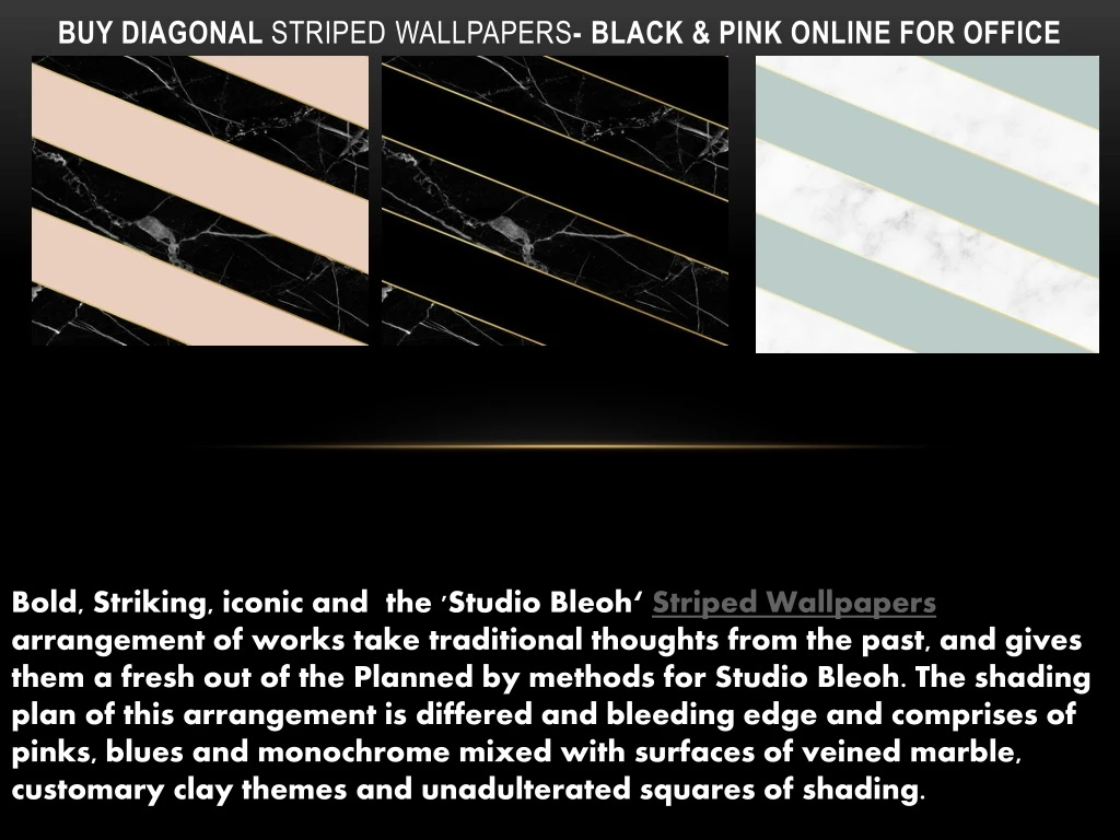 buy diagonal striped wallpapers black pink online for office