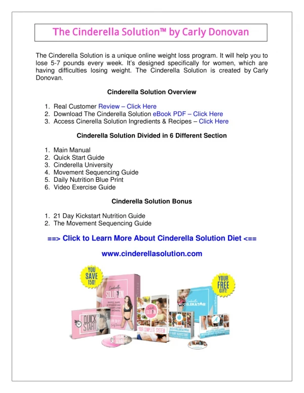Cinderella Solution PDF Download: Carly Donovan | The Female Fat-Loss Code