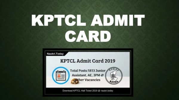 Download KPTCL Admit Card 2019 For JE AE JA AEE & Other Exam Date