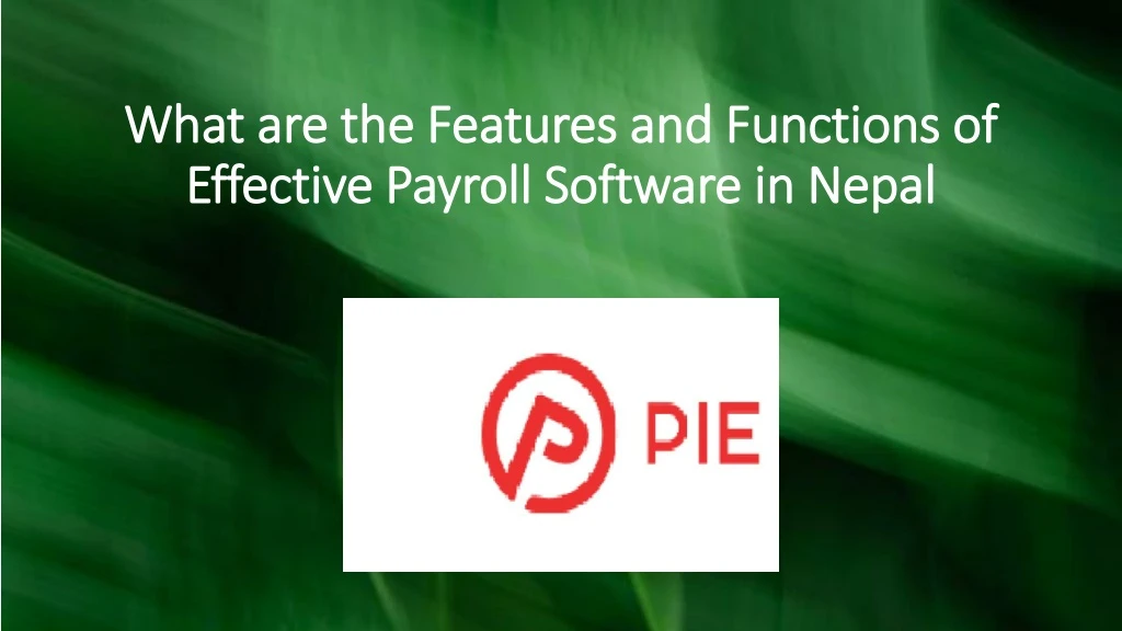 what are the features and functions of effective payroll software in nepal