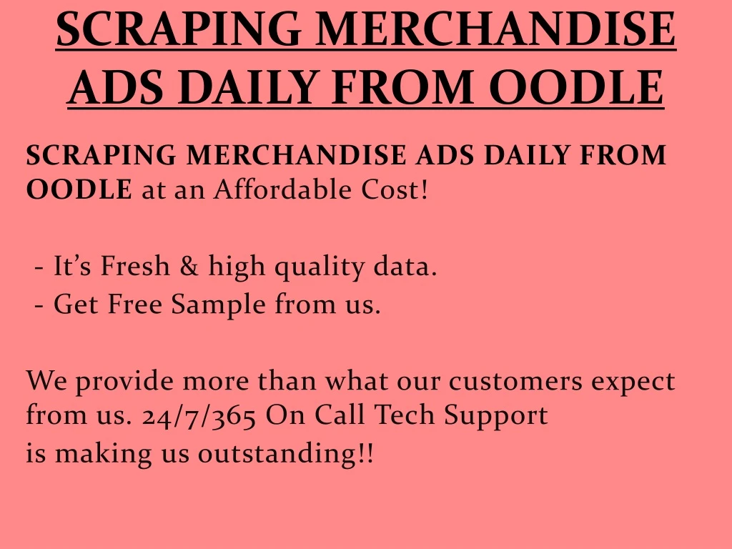 scraping merchandise ads daily from oodle