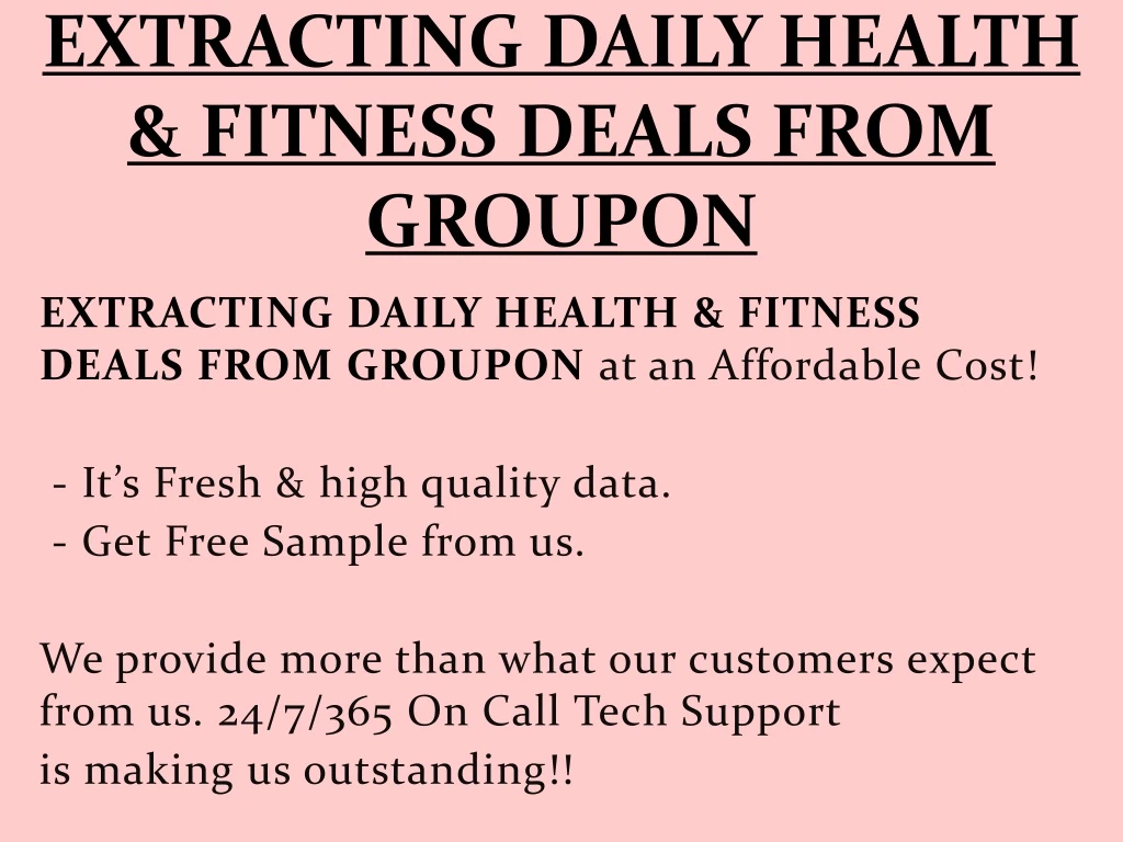 extracting daily health fitness deals from groupon