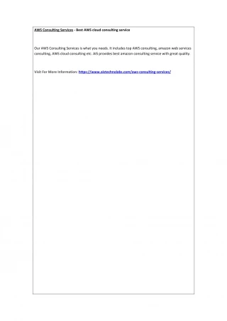 AWS Consulting Services - Best AWS cloud consulting service - slide 1