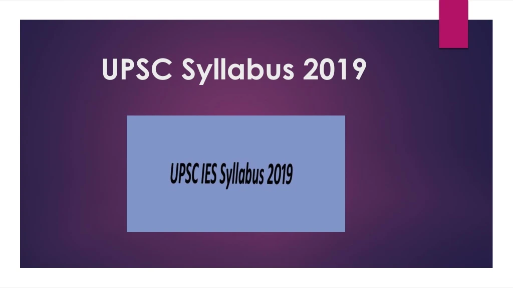 upsc syllabus 2019
