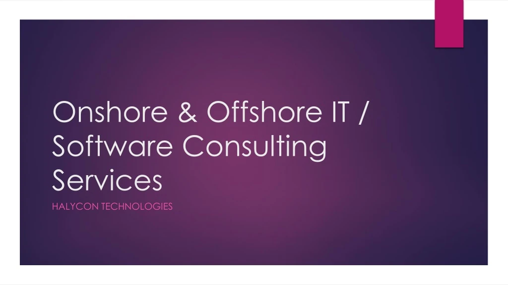 onshore offshore it software consulting services