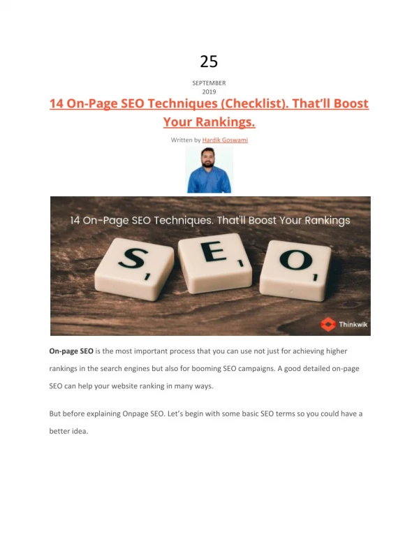 14 On-Page SEO Techniques (Checklist). That’ll Boost Your Rankings.