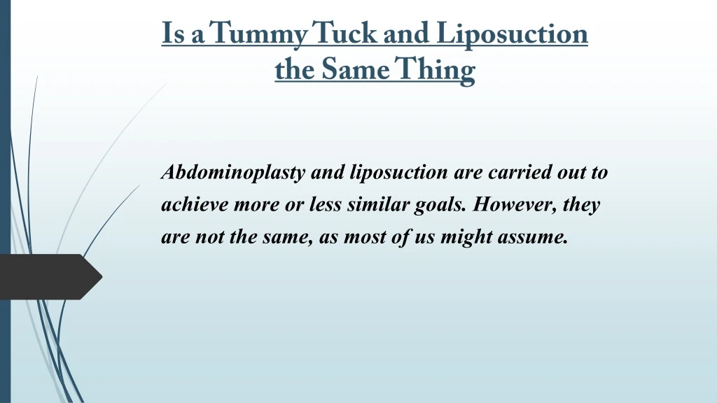 is a tummy tuck and liposuction the same thing