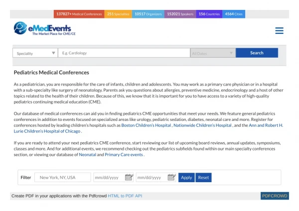 Pediatrics CME Medical Conferences 2019 - 2020 | Pediatrics CME Conferences | USA