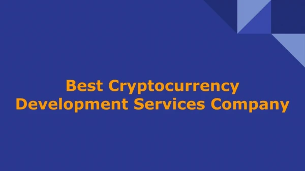 Cryptocurrency development Services