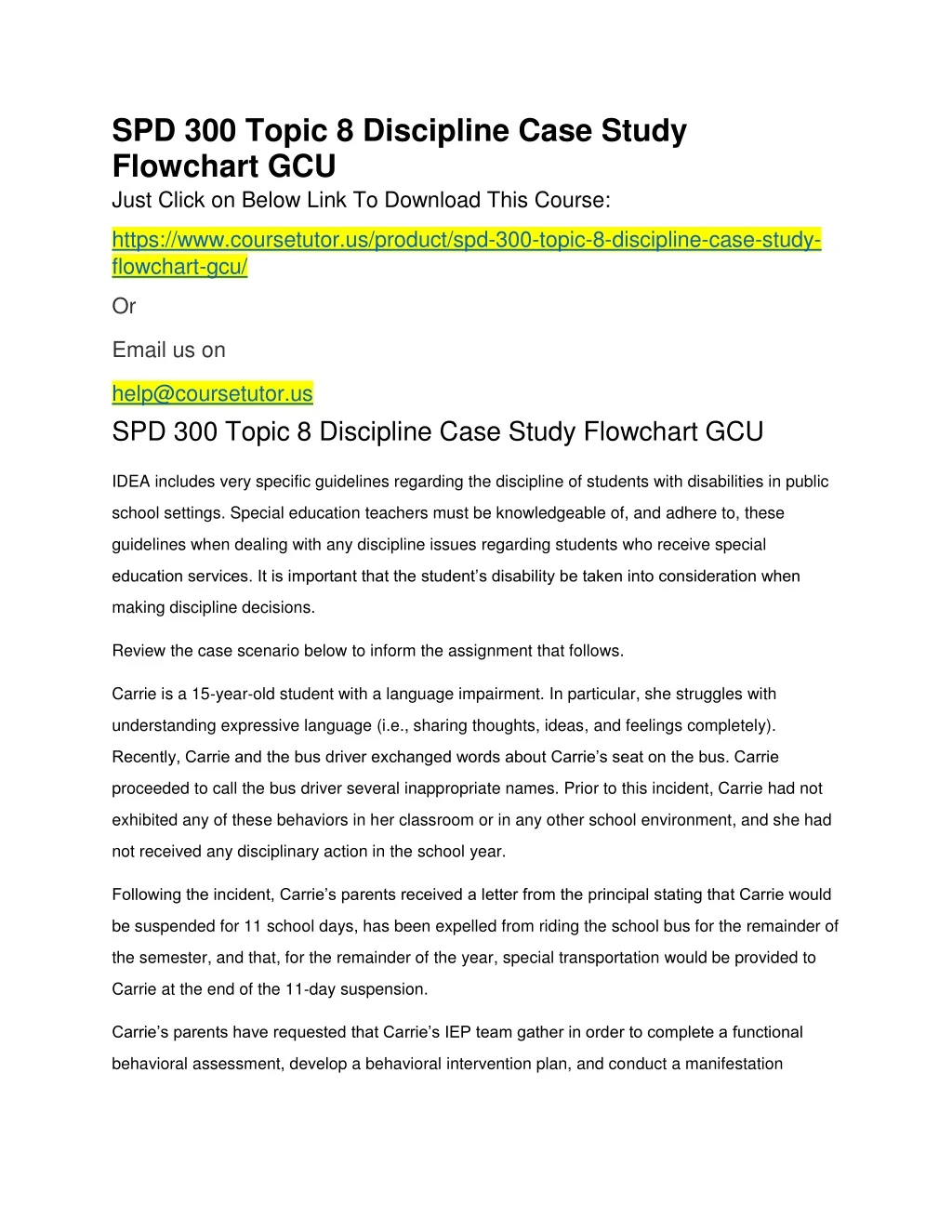spd 300 topic 8 discipline case study flowchart