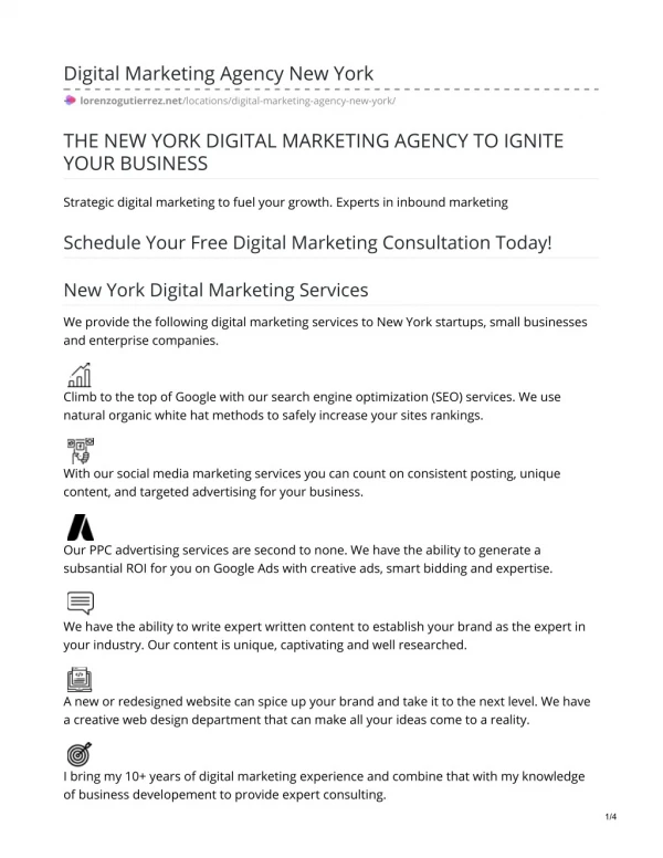 Digital Marketing Agency New York - Lorenzo Gutierrez