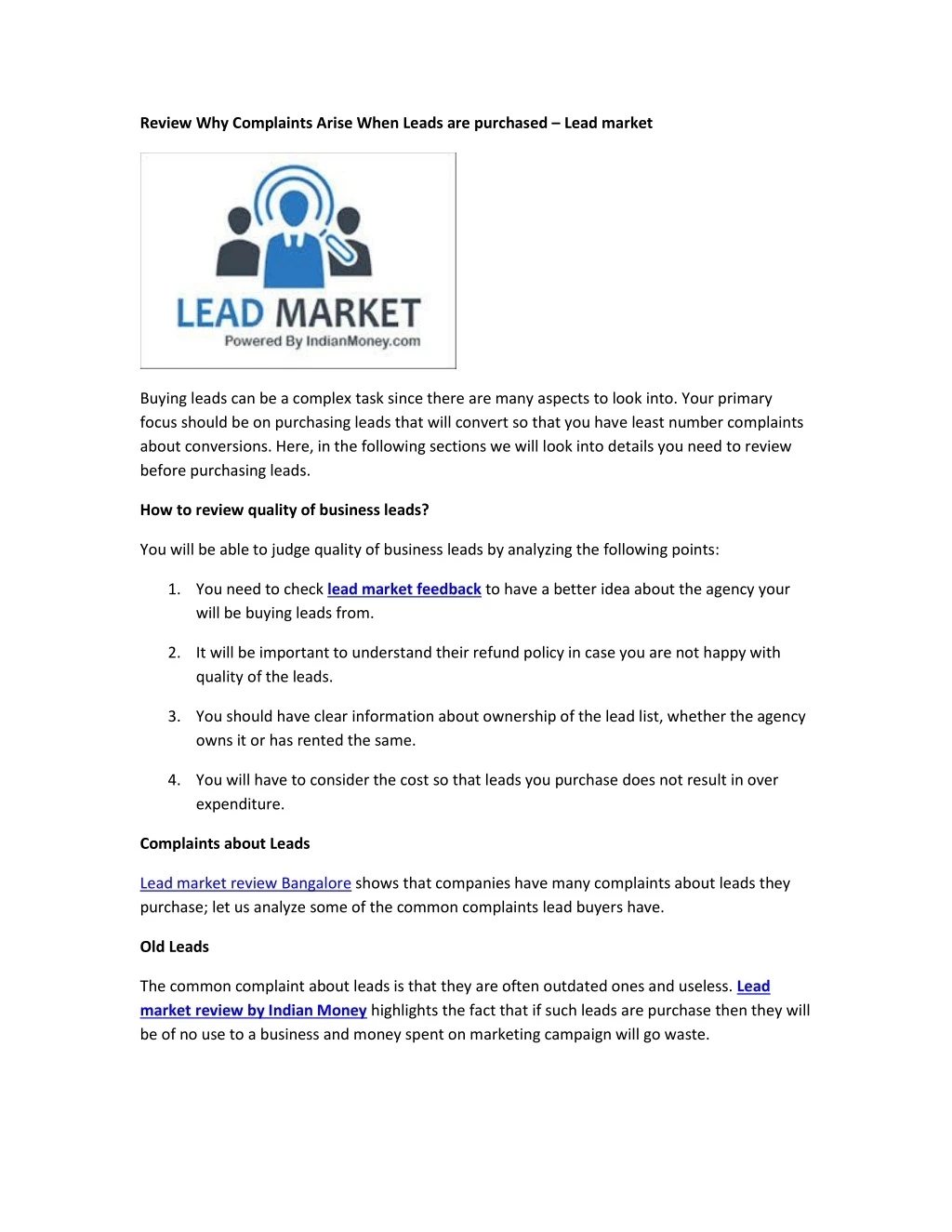 review why complaints arise when leads