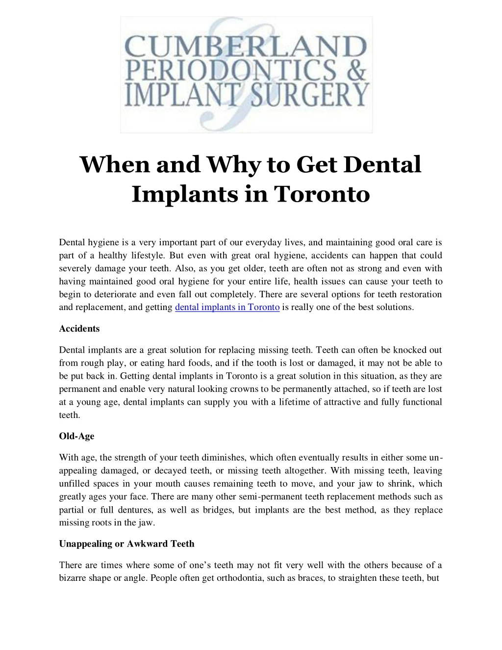 when and why to get dental implants in toronto